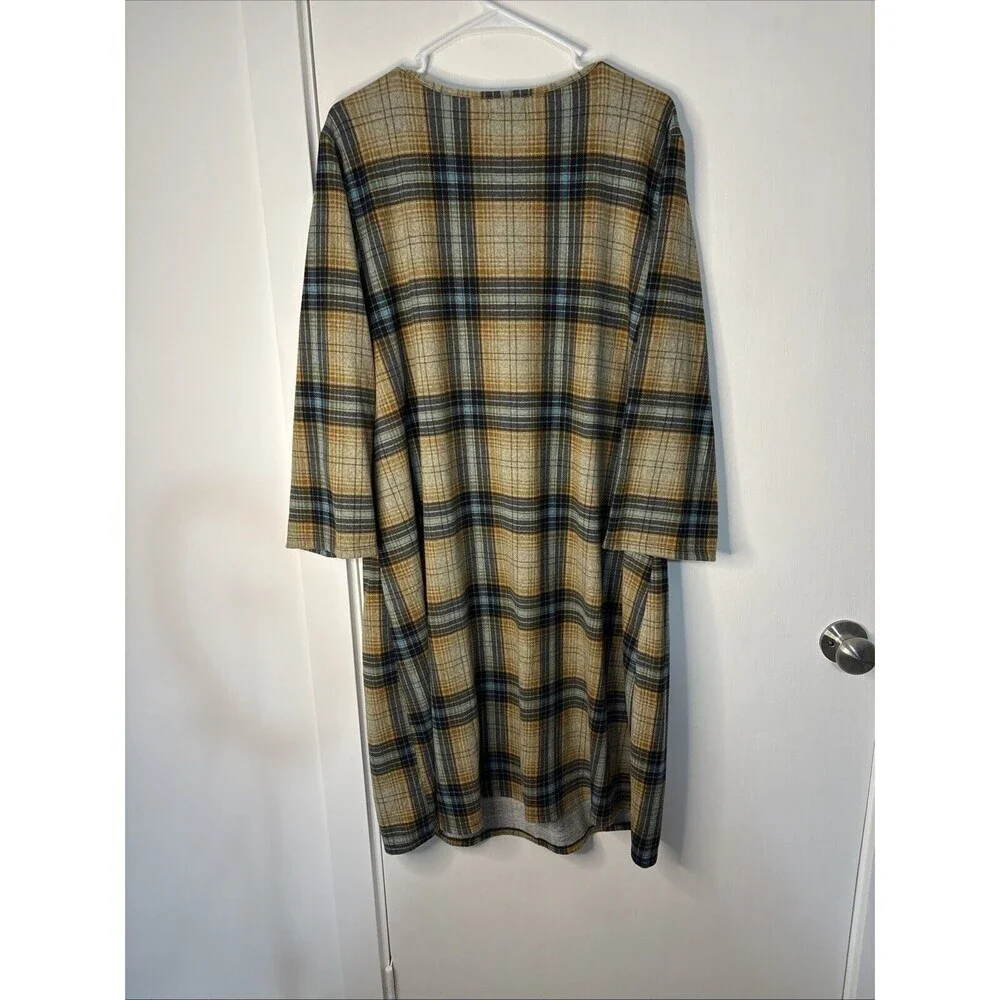 NWT Tacera Dress Soft Warm Plaid‎ Autumn Colors Size 3X